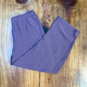 Eileen Fisher Women's Pants Medium Straight Ankle Crepe Pull on Mauve PP21